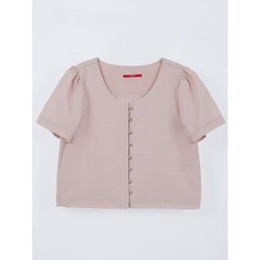 GOLDY BUTTON BLOUSE_2COLORS_PINK