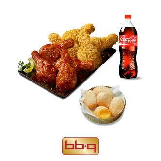 BBQ 황올반+BBQ양념반(닭다리)+황금알치즈볼+콜라1.25L