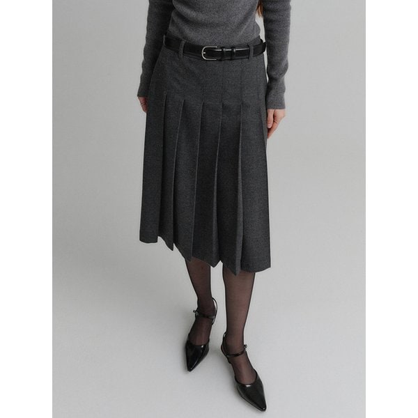 제나 스탠다드 플리티드 미디 스커트 / JENNA STANDARD PLEATED MIDI SKIRT_2colors