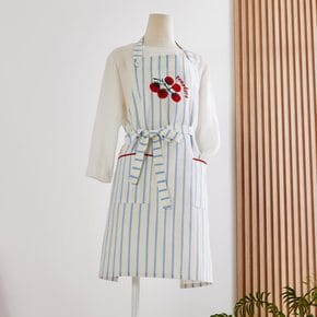 마켓 스트라이프 자수포인트 앞치마
