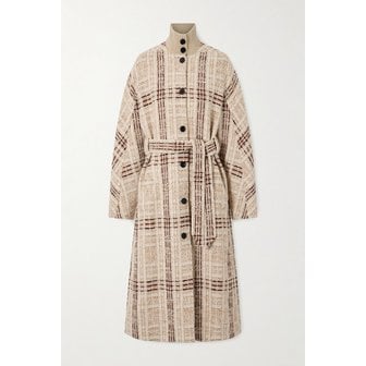 로로피아나 체크 울 블렌드 트위드 코트 46376663162909500
