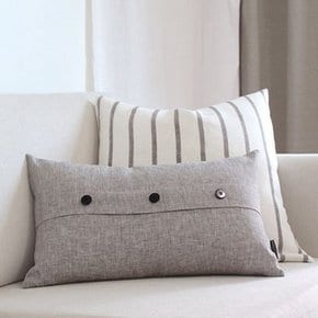 Brown Linen Button Style Cushion