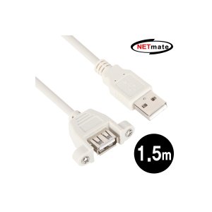 엠지솔루션 NETmate NMC-UF215SV USB2.0 AM-AF 판넬형 케이블1.5m