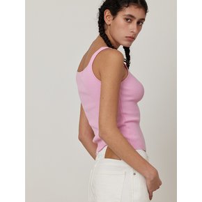 Square Ribbed Slim Sleeveless Knit_cami