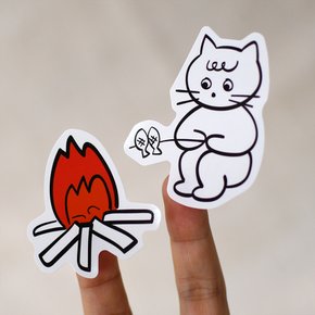 Camp Fire 캠프 파이어하는 동물들 스티커 세트
