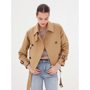 Cropped Trench Coat _Beige