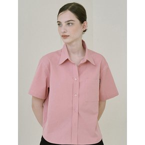 Basic Crop Shirt [Warm Pink]