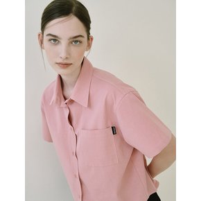 Basic Crop Shirt [Warm Pink]