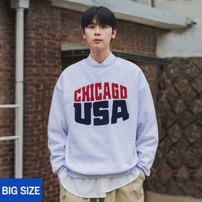 [빅사이즈] 2XL~4XL 시카고 USA 오버핏 맨투맨 BE5725 (3 COLOR)