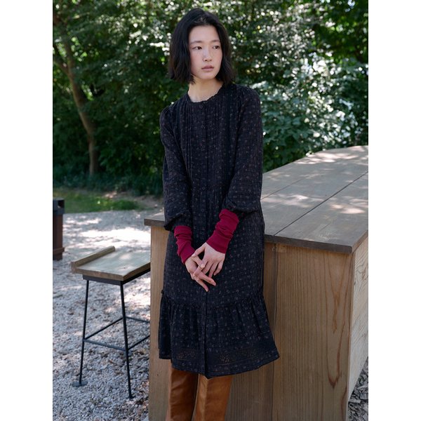 중기장 플라워 패턴 원피스_T256MOP179W