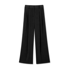 TWO PINTUCK WIDE SLACKS BLACK