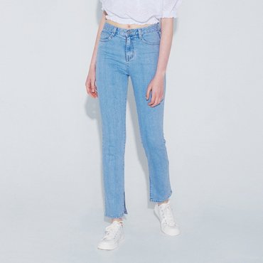 웬스데이딜라잇 Inslit Long Denim Pants_Light blue