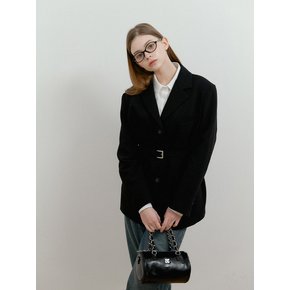 BELTED SINGLE JACKET_BLACK