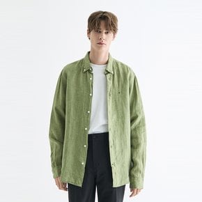 [공식][타미힐피거] [Asian Regular Fit] 피그먼트 린넨 셔츠 (T12E1WSH110MT1L9F)