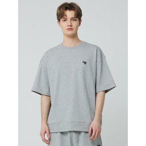 SMALL LOGO HALF SWEATSHIRTS [MELANGE]