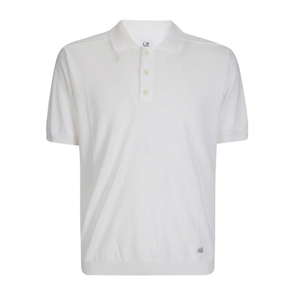26SS 씨피 컴퍼니 폴로 티셔츠 20CMKN099A 110560A 103 GAUZE WHITE DOM
