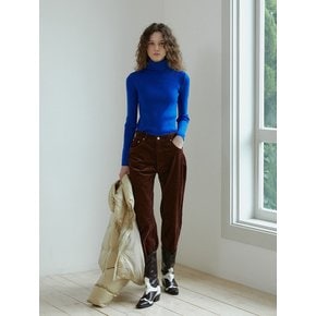 Corduroy Semi Boot-Cut Pants (Chocolate)