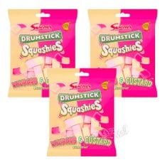  스위즐스 드럼스틱 스쿼시 루바브 커스타드 젤리 3팩 SWIZZELS SQUASHIES RUBARB & CUSTARD