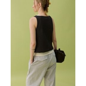 LOUM STRIPE PANTS - BLACK