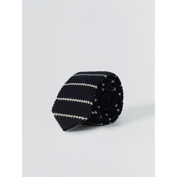 Pin Stripe knit tie_Navy
