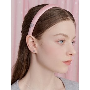 double heart cubic hairband_pink