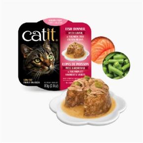고양이 저녁식사용 연어 풋강낭콩 캔 5개 사료 간식 (S6617115)