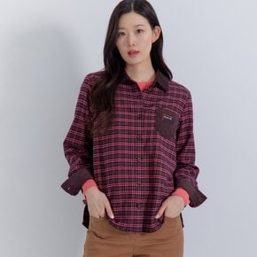(2컬러) 코듀로이 카라 체크 셔츠 LCWSPA23