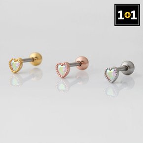 [1+1] 패션 피어싱 써지컬 오로라 하트 3종 택1 한쪽판매
