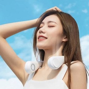 원터치 저소음 서라운드 송풍 심플 핸즈프리 넥팬 충전식 목걸이 선