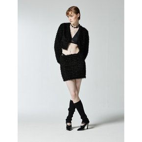 CLUMSY OPEN CARDIGAN - BLACK