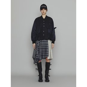 [Atelier] Check Mix Pleats Long Skirt (navy)_LFKAW24850NYX