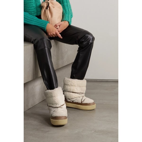 Zimlee Shearling And Leather Ankle Boots 에크루 1647597284228924