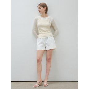 Banding cotton shorts (Ivory)