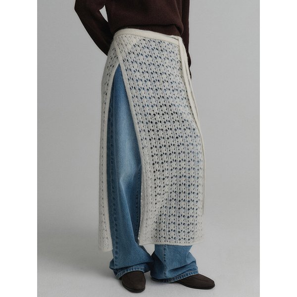 끌로에 레이어드 울 니트 스커트_아이보리 / CHLOE LAYERED WOOL KNIT SKIRT_IVORY