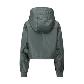 여성 크랍 후드 봄버 점퍼 KHAKI