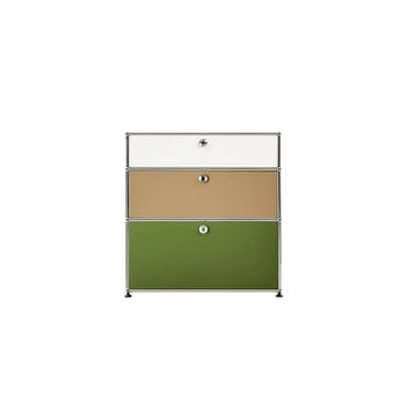 USM [USM 공식수입원] USM Haller Storage 1x3 (Pure White/Beige/Olive Green)