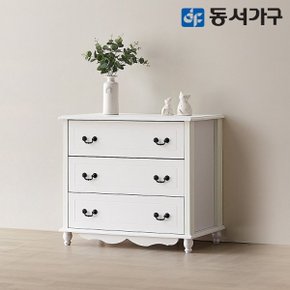 미디어 화이트 3단 800 서랍장 DF630213