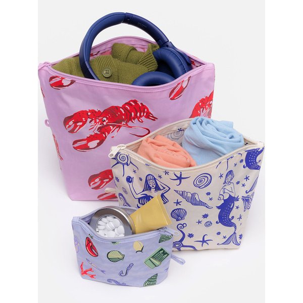[바쿠백] 고 파우치 3size 세트 Sea Creatures