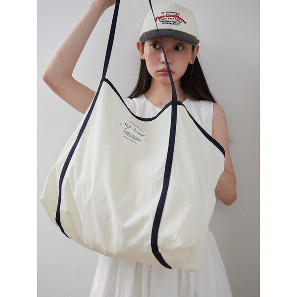 Line summer beach bag_NAVY