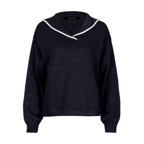 Marin Collar Knit Top Navy