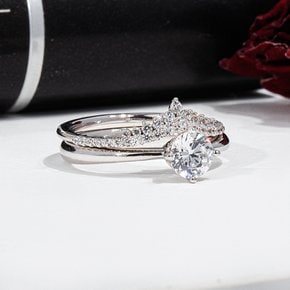 3부 랩 그로운 다이아몬드 반지 GIA 베이직 크라운 가드링 쌍지 예물 결혼 기념일 선물
