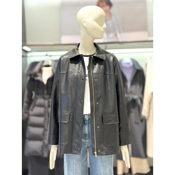 [시흥점] 페이크 레더 미디 자켓 V261PSF951