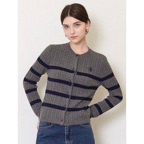 JK striped knit cardigan_gray