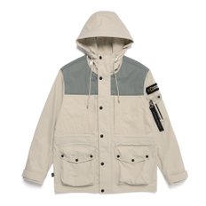 소재배색 포켓 후드 야상 점퍼 N225MJP090