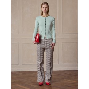 Jacquard drawstring bootcut banding pants Mint