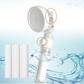 good 올킬 샤워기필터3개+ 정수샤워기4단 물멈춤 녹물제거