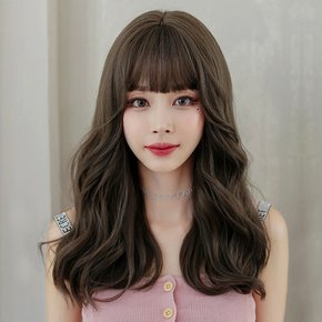 웨이브 긴머리 통가발 올리브브라운 웨이브