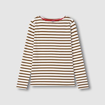 JAJU 여 코튼 스트레치 보트넥 긴팔 티셔츠 J116101036071