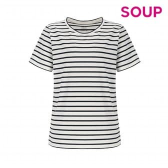 SOUP 베이직 라운드넥 단가라 티셔츠 SZ3ST91 _P346469221