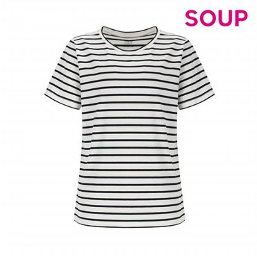 SOUP 베이직 라운드넥 단가라 티셔츠 SZ3ST91 _P346469221